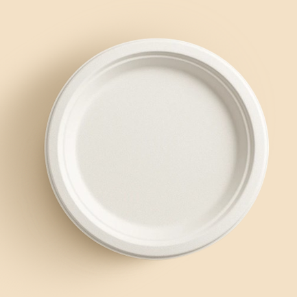 Plato compostable Redondo. 25cm diametro