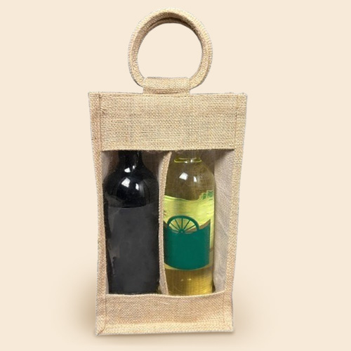 Estuche vino yute doble para 2 botellas